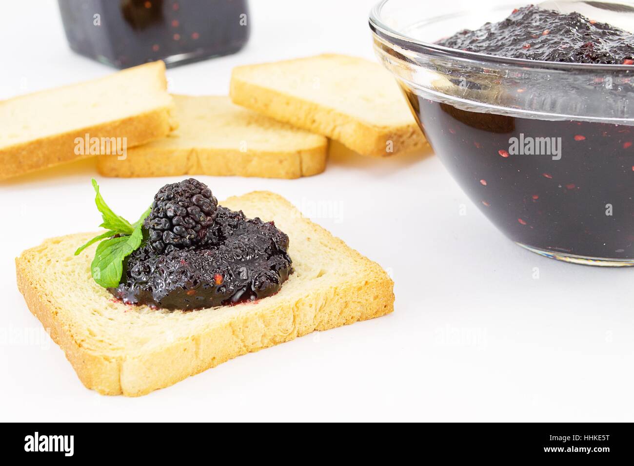 Jam, gelso, cibo, aliment, tè, dolci, caramelle, albero, progenie, frutti, Foto Stock
