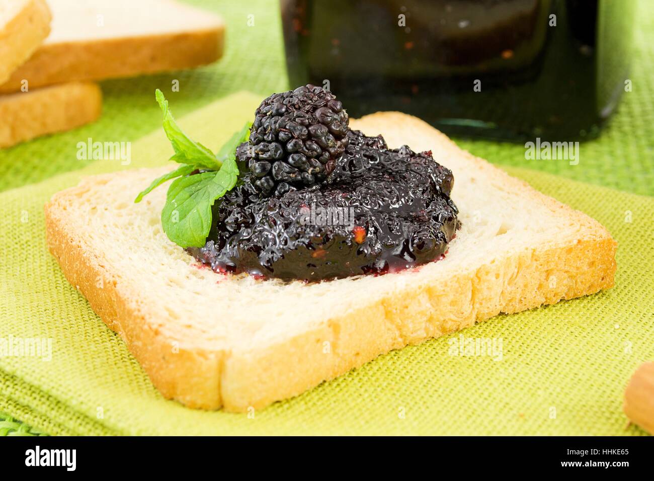 Jam, gelso, cibo, aliment, tè, dolci, caramelle, albero, progenie, frutti, Foto Stock