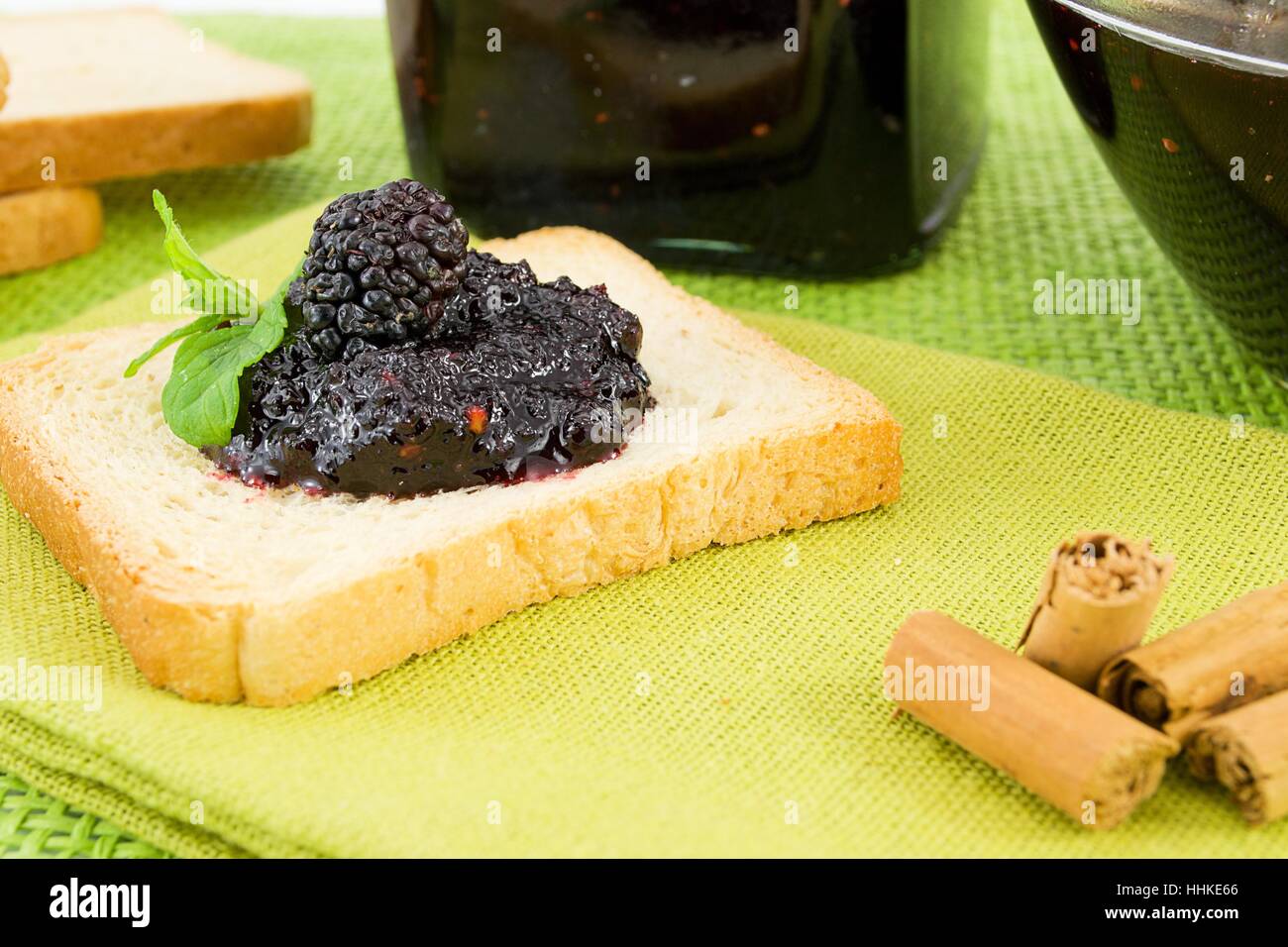 Jam, gelso, cibo, aliment, tè, dolci, caramelle, albero, progenie, frutti, Foto Stock