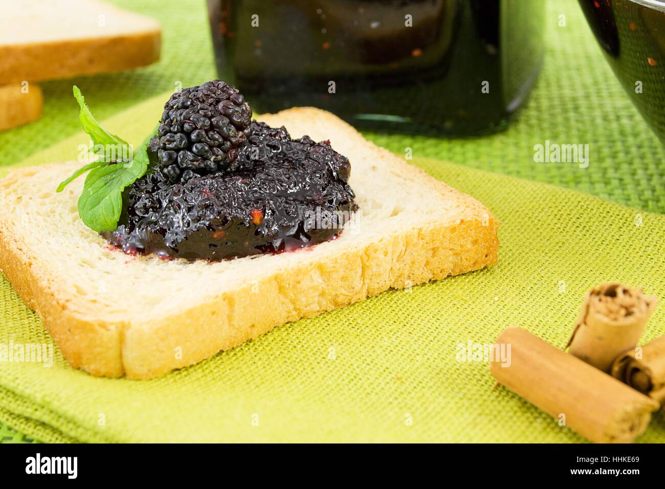 Jam, gelso, cibo, aliment, tè, dolci, caramelle, albero, progenie, frutti, Foto Stock