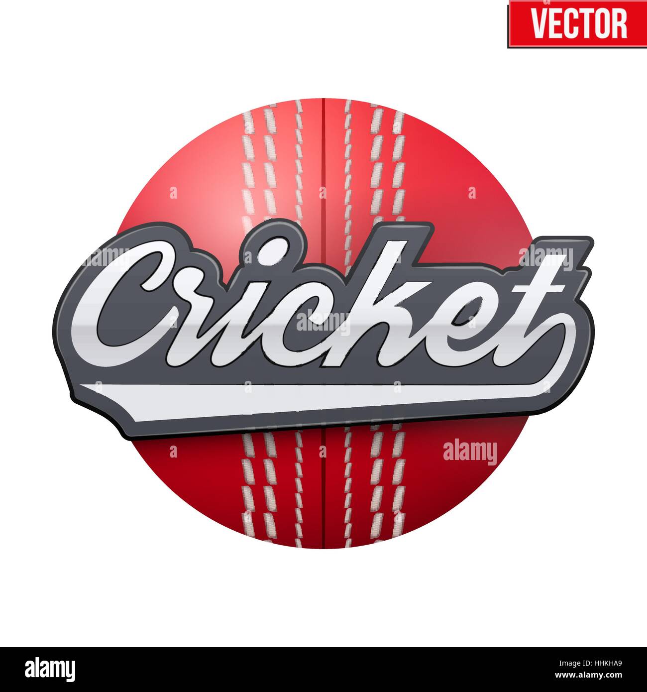 Cricket Sport etichetta Illustrazione Vettoriale