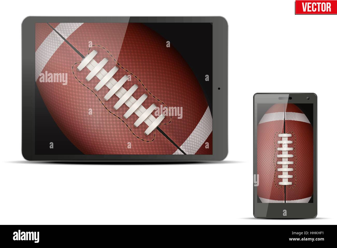 American Football palla su gadget Illustrazione Vettoriale