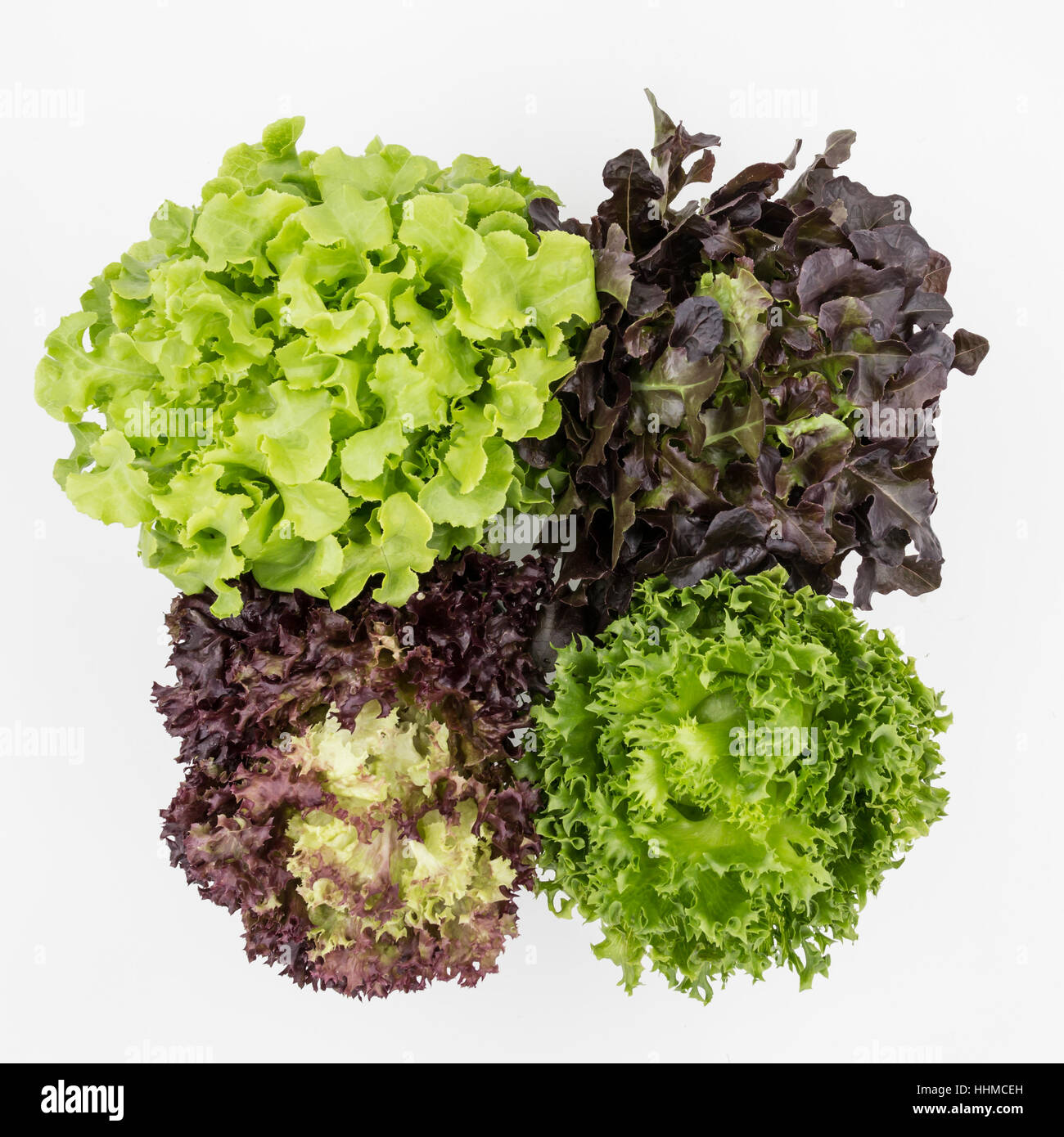 Vista superiore del mix di foglie di insalata di sfondo Foto Stock