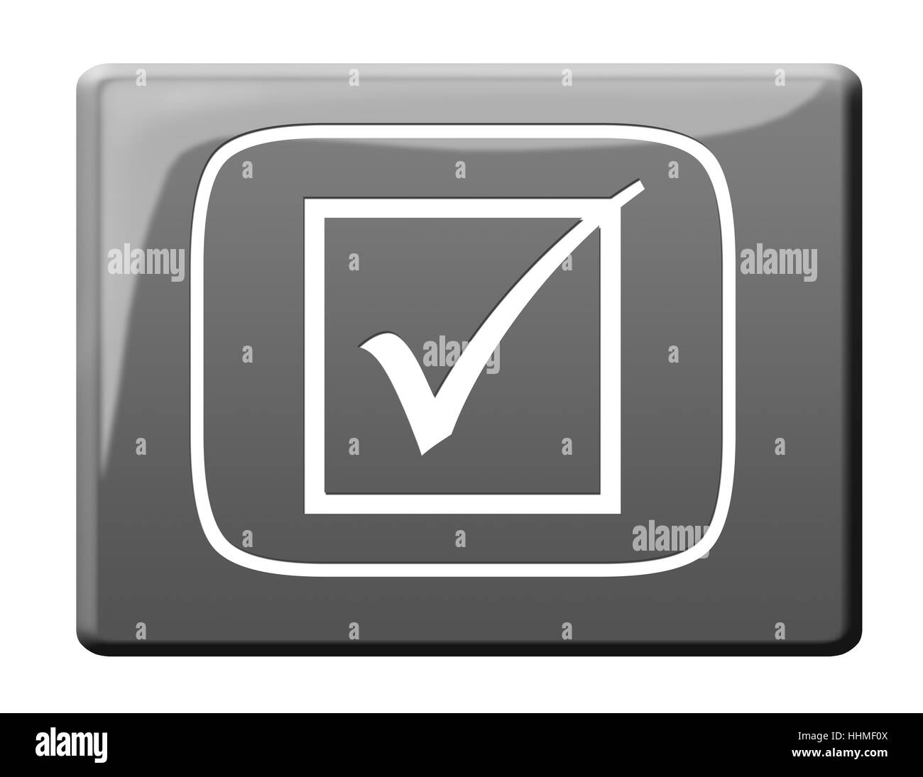 Ok, gancio tick off, destra, inoltre, diritto, sì, segno, segnale, ok, isolato, Foto Stock