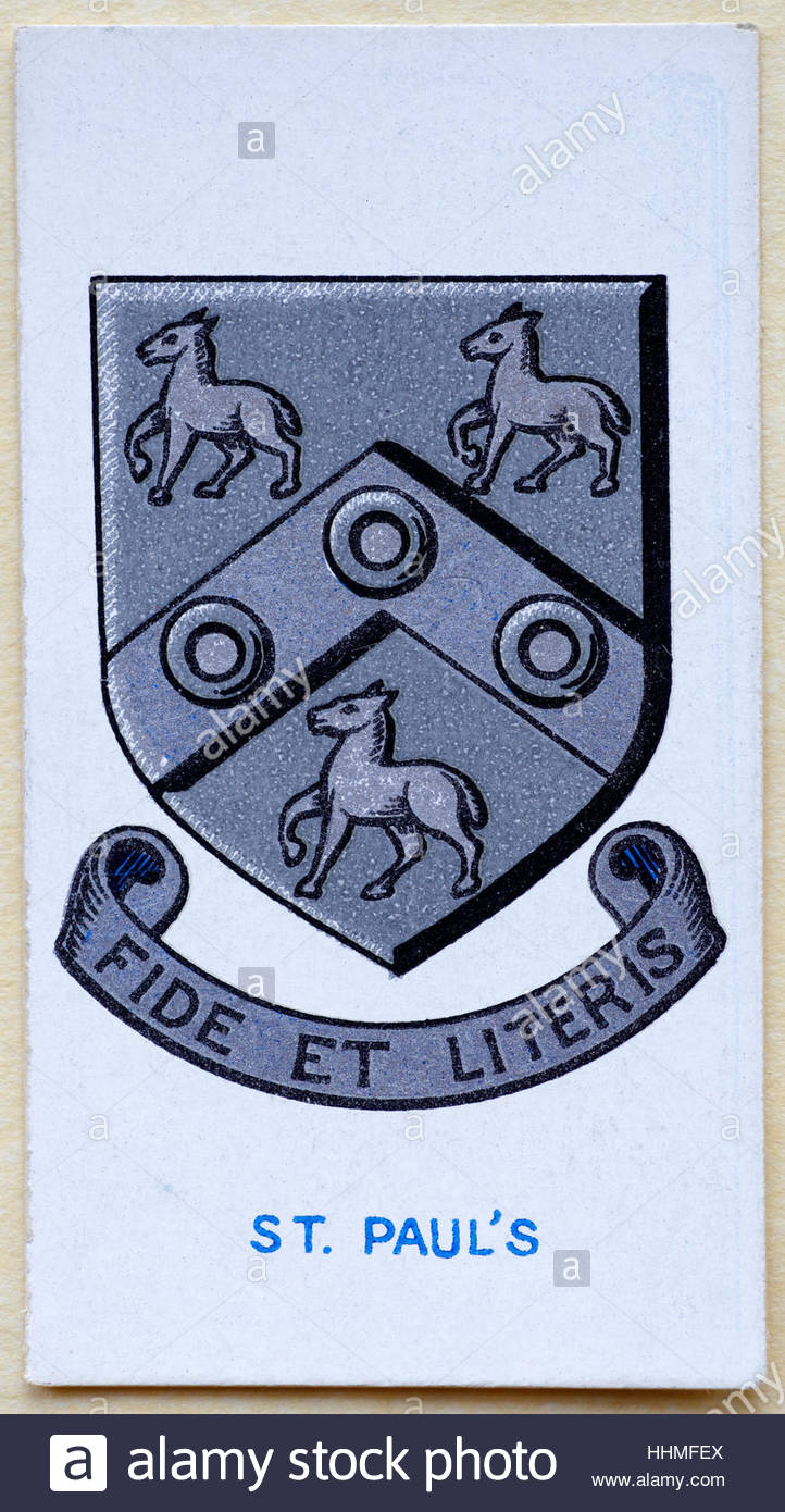 San Paolo Scuola badge e motto Foto Stock