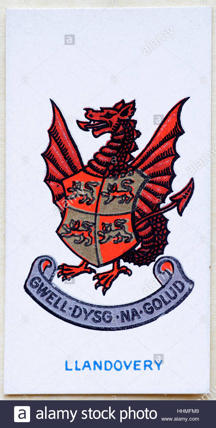 Llandovery Scuola badge e motto Foto Stock