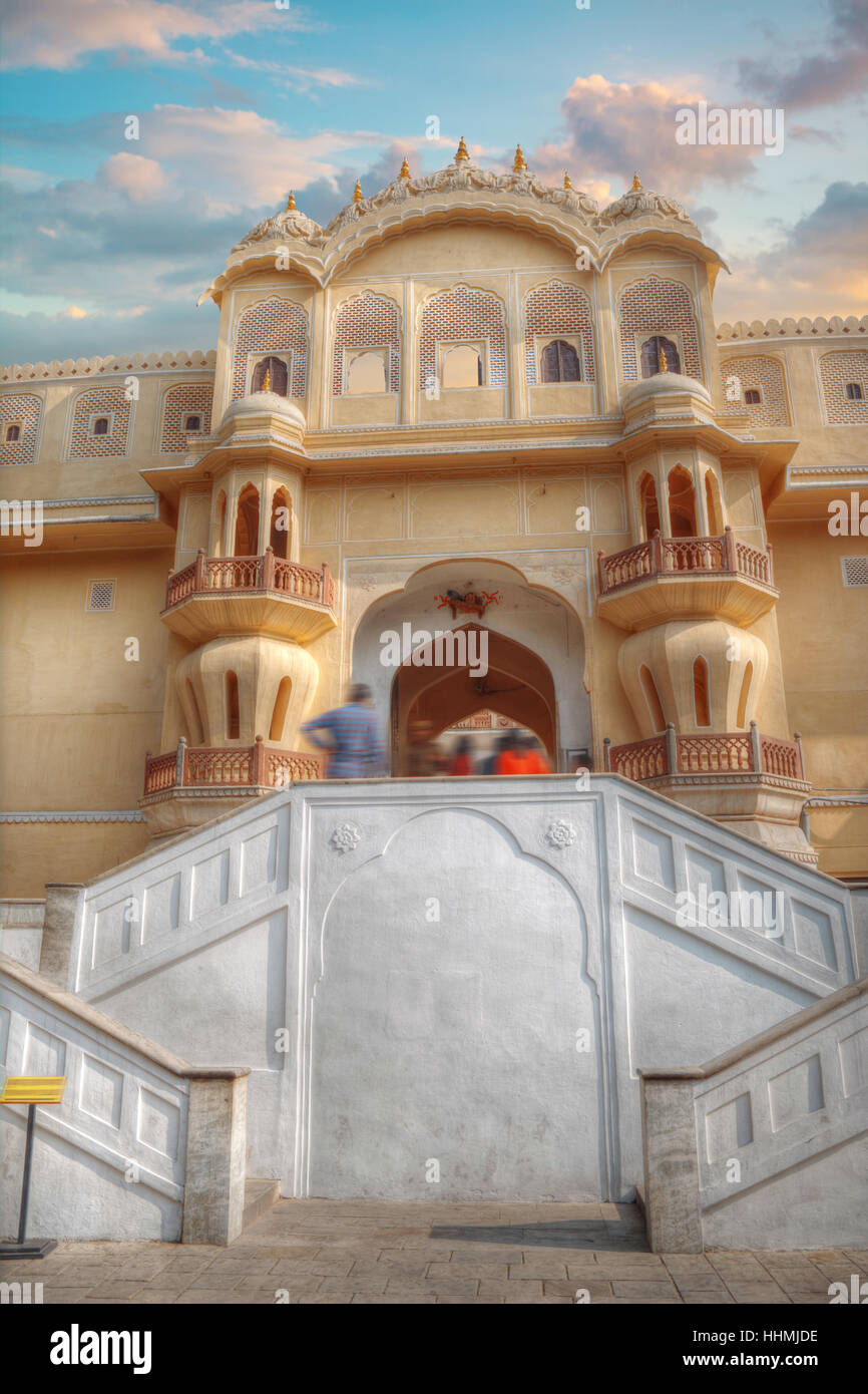 Pink Palace Jaipur - Hawa Mahal. India Rajasthan Foto Stock
