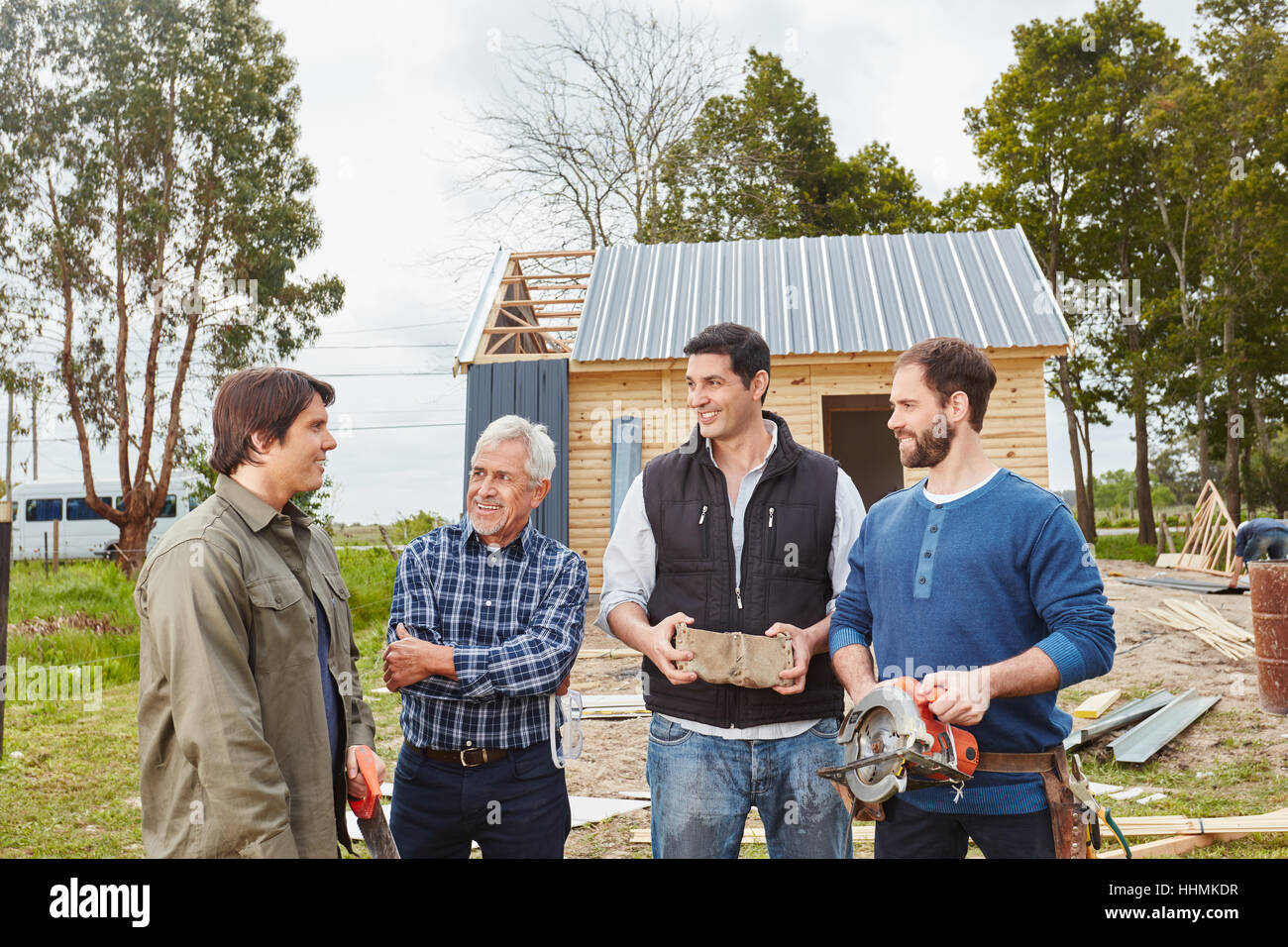 Architetto e artigiani compresi come una costruzione di team Foto Stock