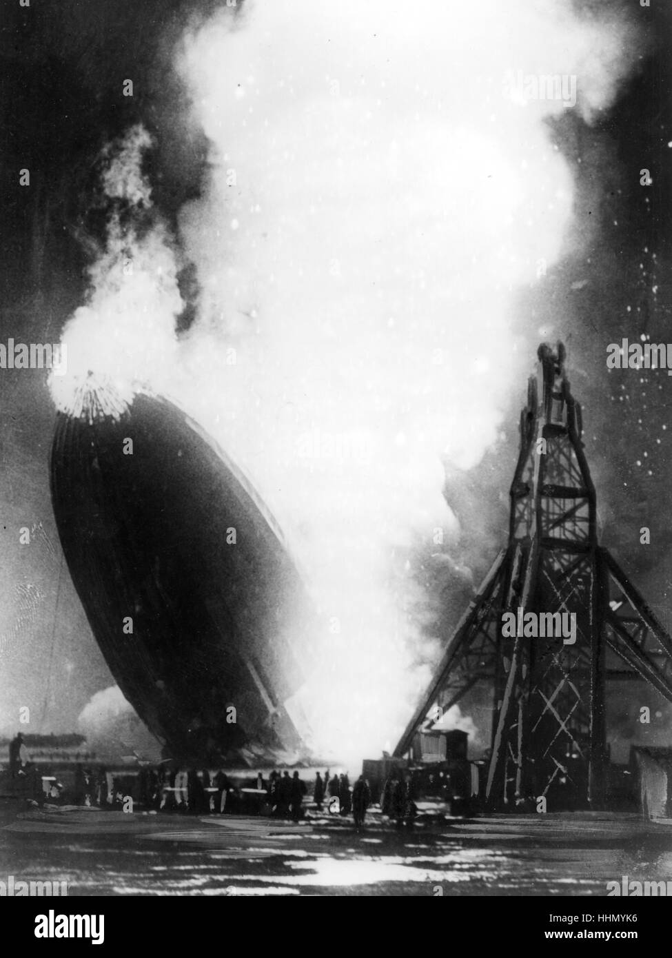 Hindenburg disastro, lakehust Naval Air Station, new jersey, USA, 1937 Foto Stock