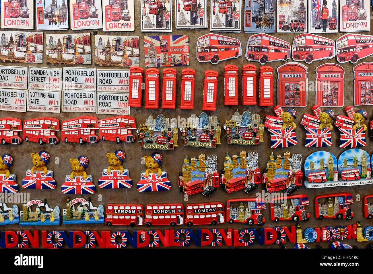 Turismo a Londra magneti per il frigo Foto Stock