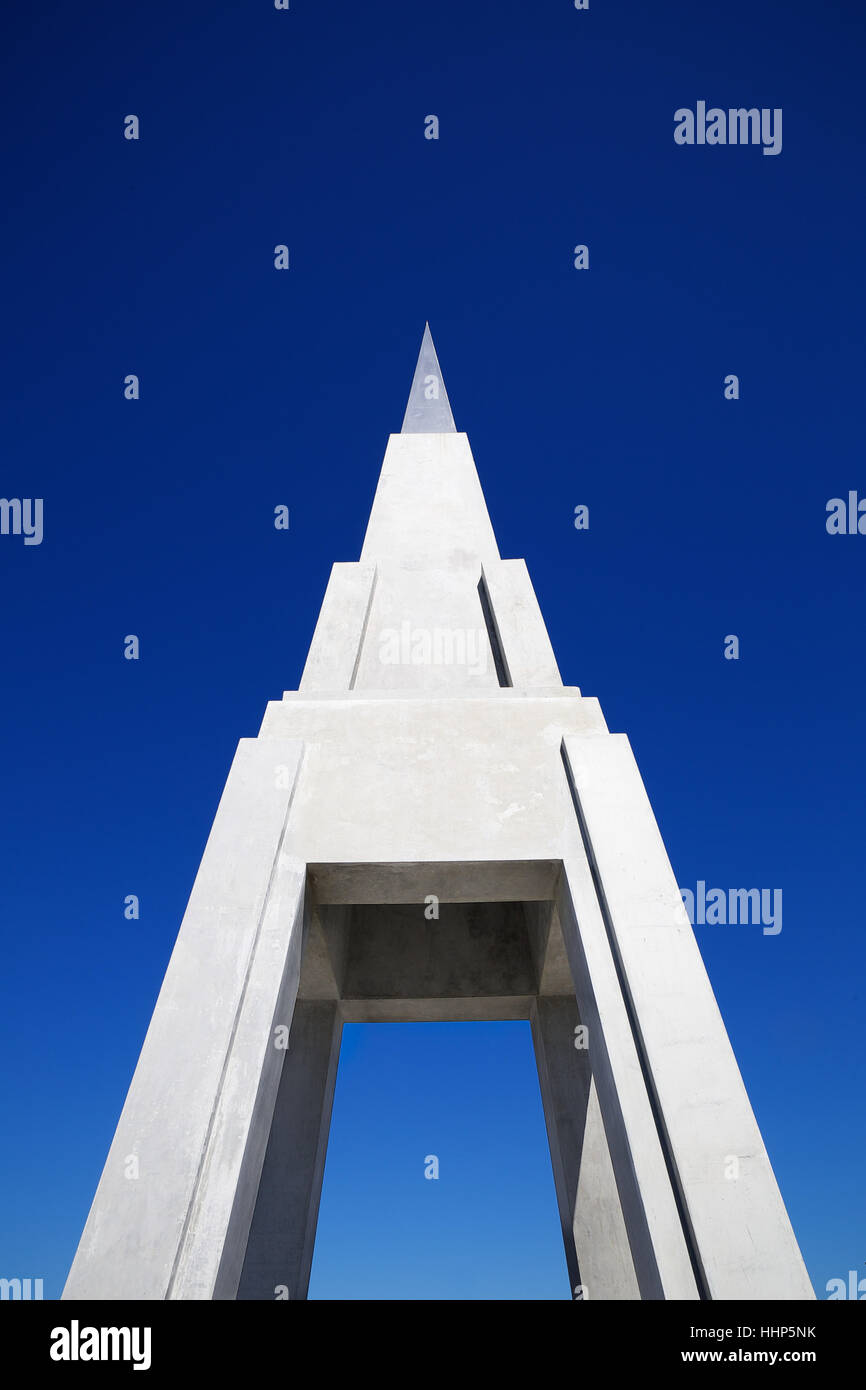 Blu, tower, costruire, città, paese di punta, picco, piramide, acciaio, stile di Foto Stock