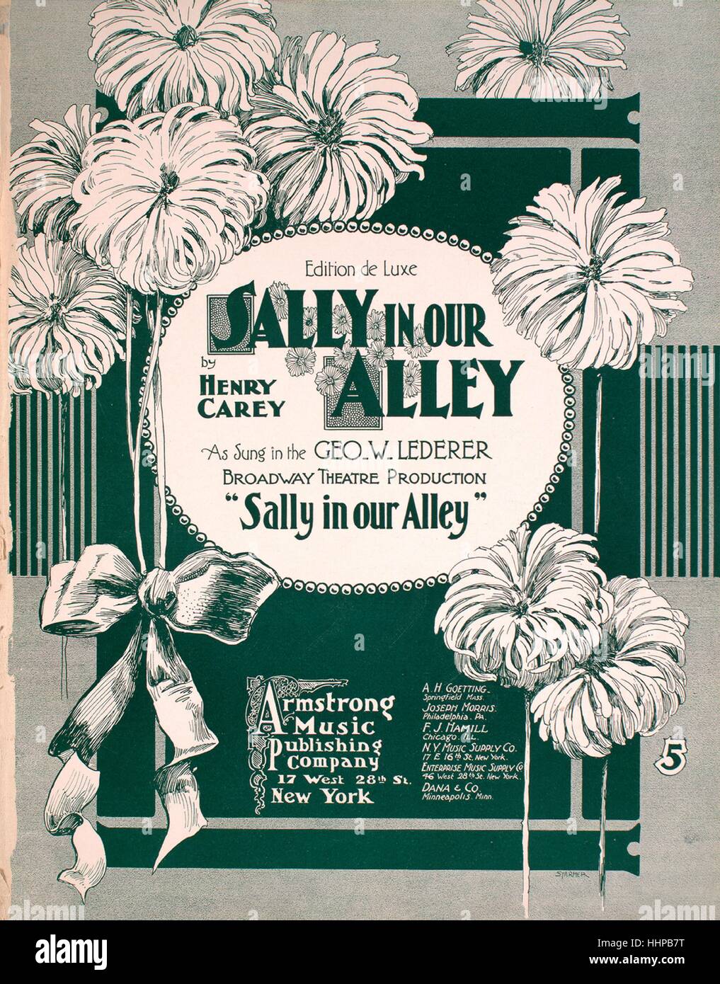 Foglio di musica immagine copertina della canzone "alleato nella nostra edizione di Vicolo de Luxe', con paternitã originale lettura delle note "da Henry Carey', Stati Uniti, 1902. L'editore è elencato come 'Armstrong Music Publishing Company, 17 West 28th St.', la forma della composizione è 'strofico', la strumentazione è 'pianoforte e voce", la prima linea recita "di tutte le ragazze che sono così intelligenti, c'è nessuno simile piuttosto Sally', e l'illustrazione artista è elencato come 'Teller, figli e Dorner New York'. Foto Stock