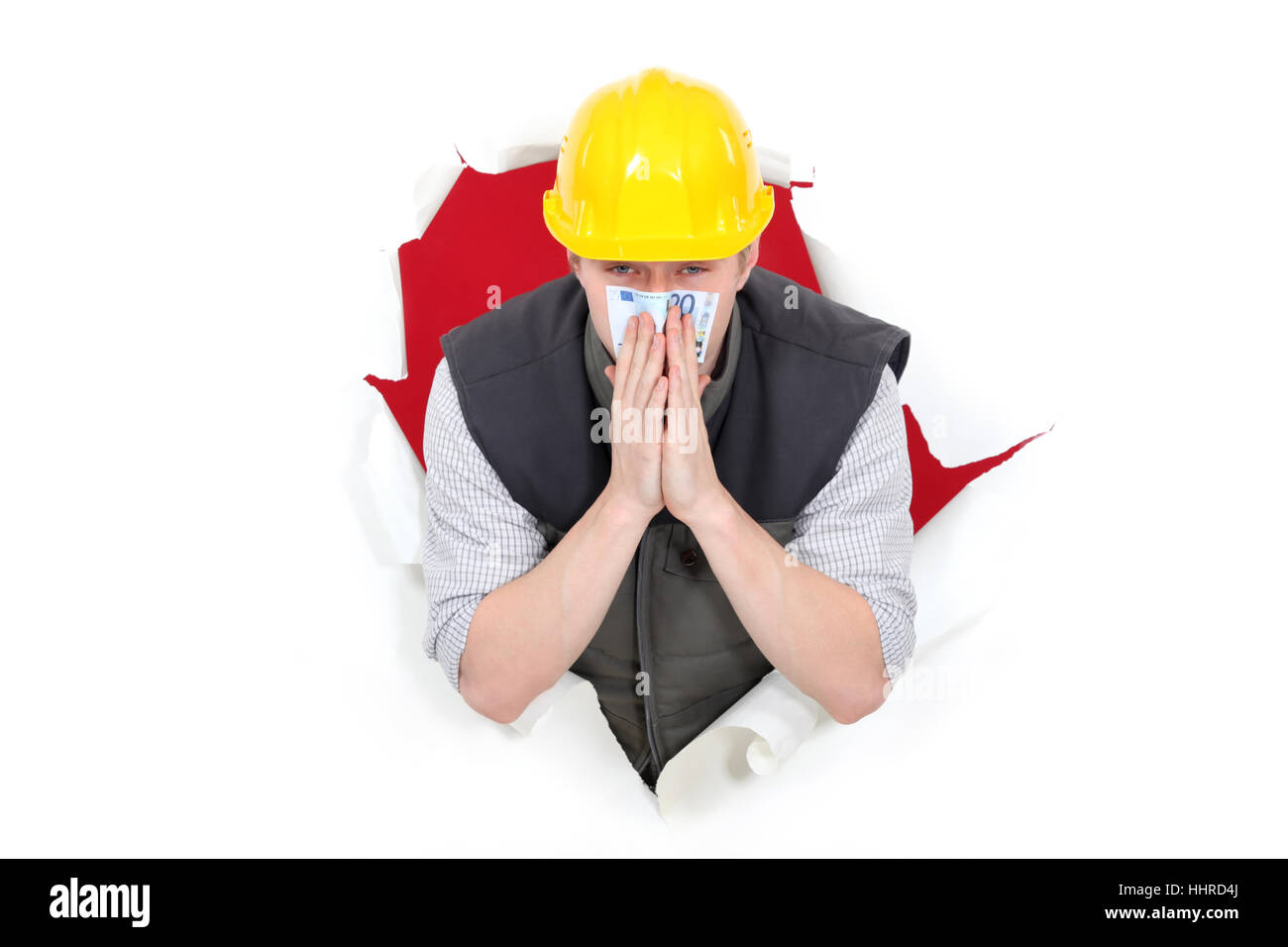 Pane, valuta, adulti, adulti, builder, denaro contante a freddo, denaro in contanti, denaro Foto Stock
