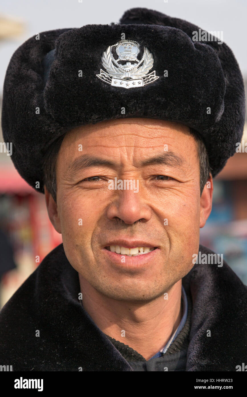Di etnia cinese uomo, Zhongwei, Ningxia, Cina Foto Stock