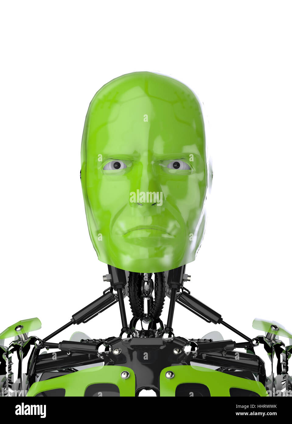 Faccia di cyborg - verde Foto Stock