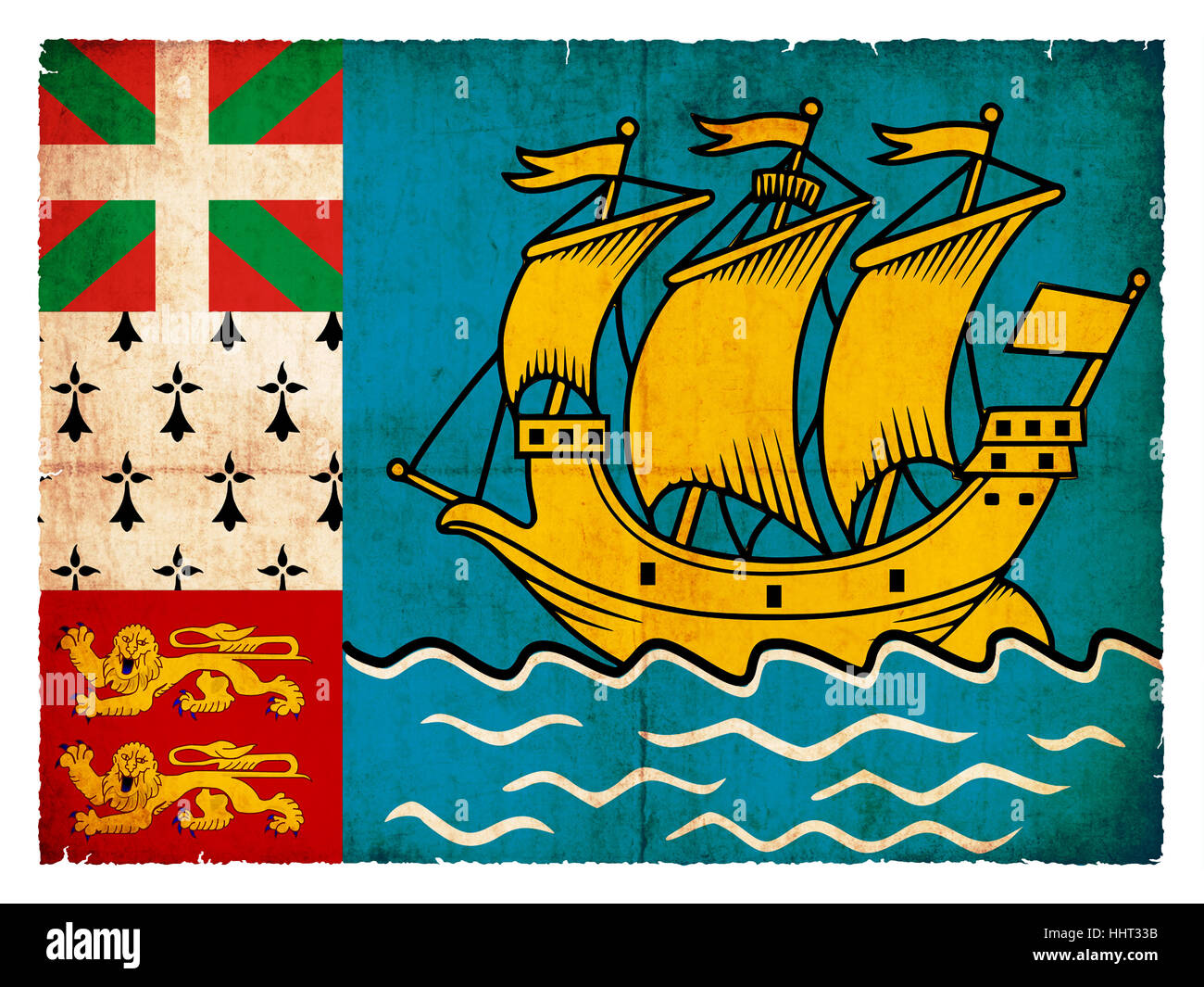 Grunge bandiera saint-Pierre e Miquelon (Canada) Foto Stock