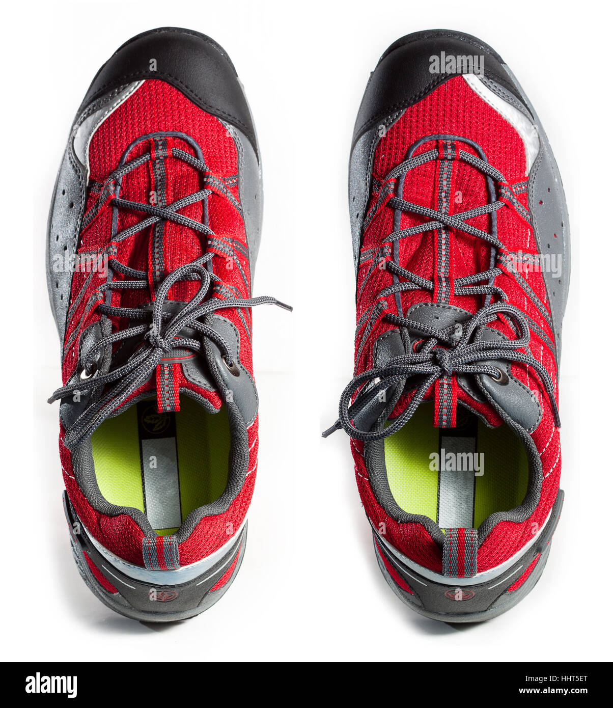 Scheda, scarpe, all'aperto, Escursionismo, sfondo, sfondo bianco, rosso, boot, a piedi, Foto Stock