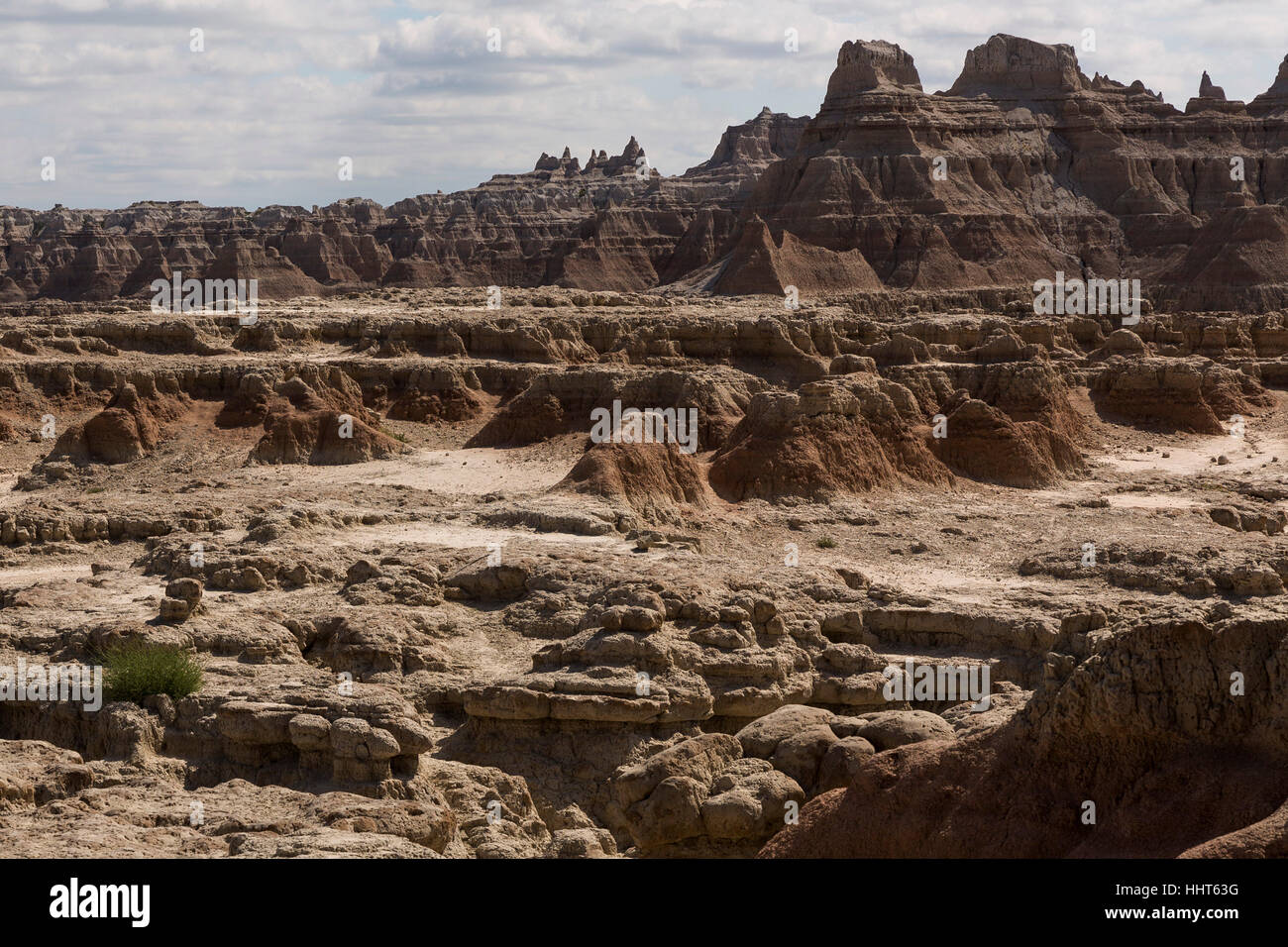 Il sentiero porta. Settembre, 2016. Parco nazionale Badlands, Dakota del Sud, STATI UNITI D'AMERICA Foto Stock