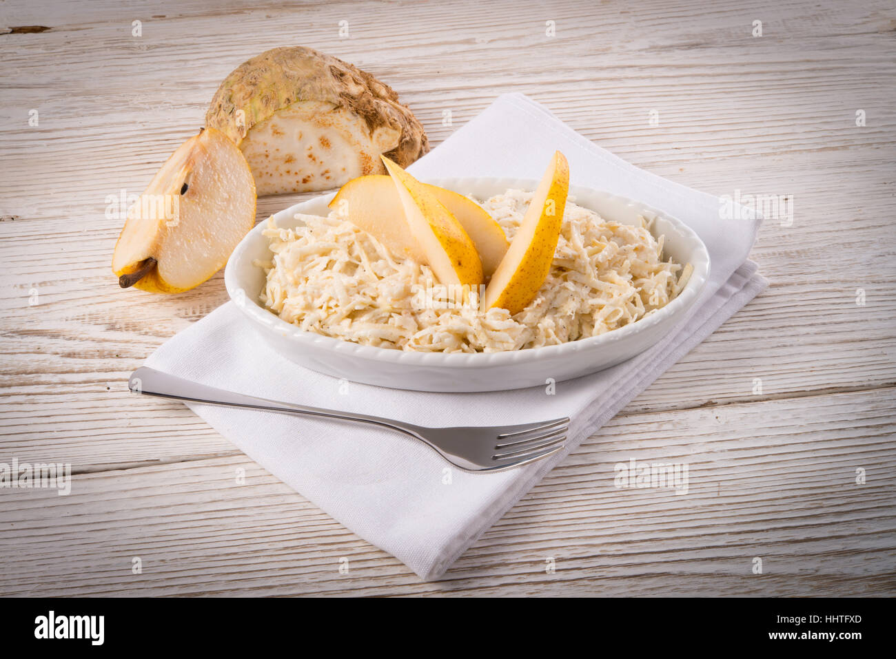 Insalata di sedano con le pere Foto Stock