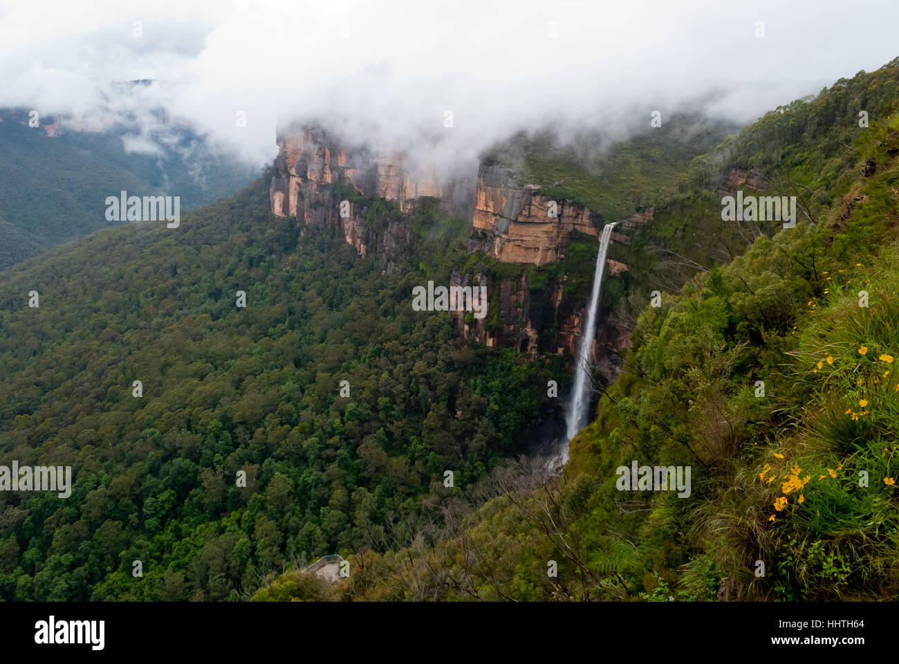 La cascata nel Parco Nazionale Blue Mountains, NSW, Australia Foto Stock