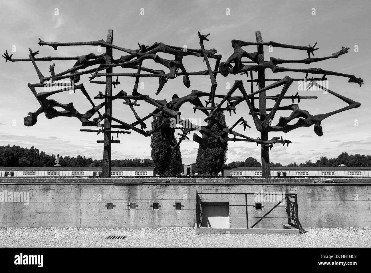 Campo di concentramento di Dachau. Il primo campo di concentramento nazista aperto in Germania. Foto Stock