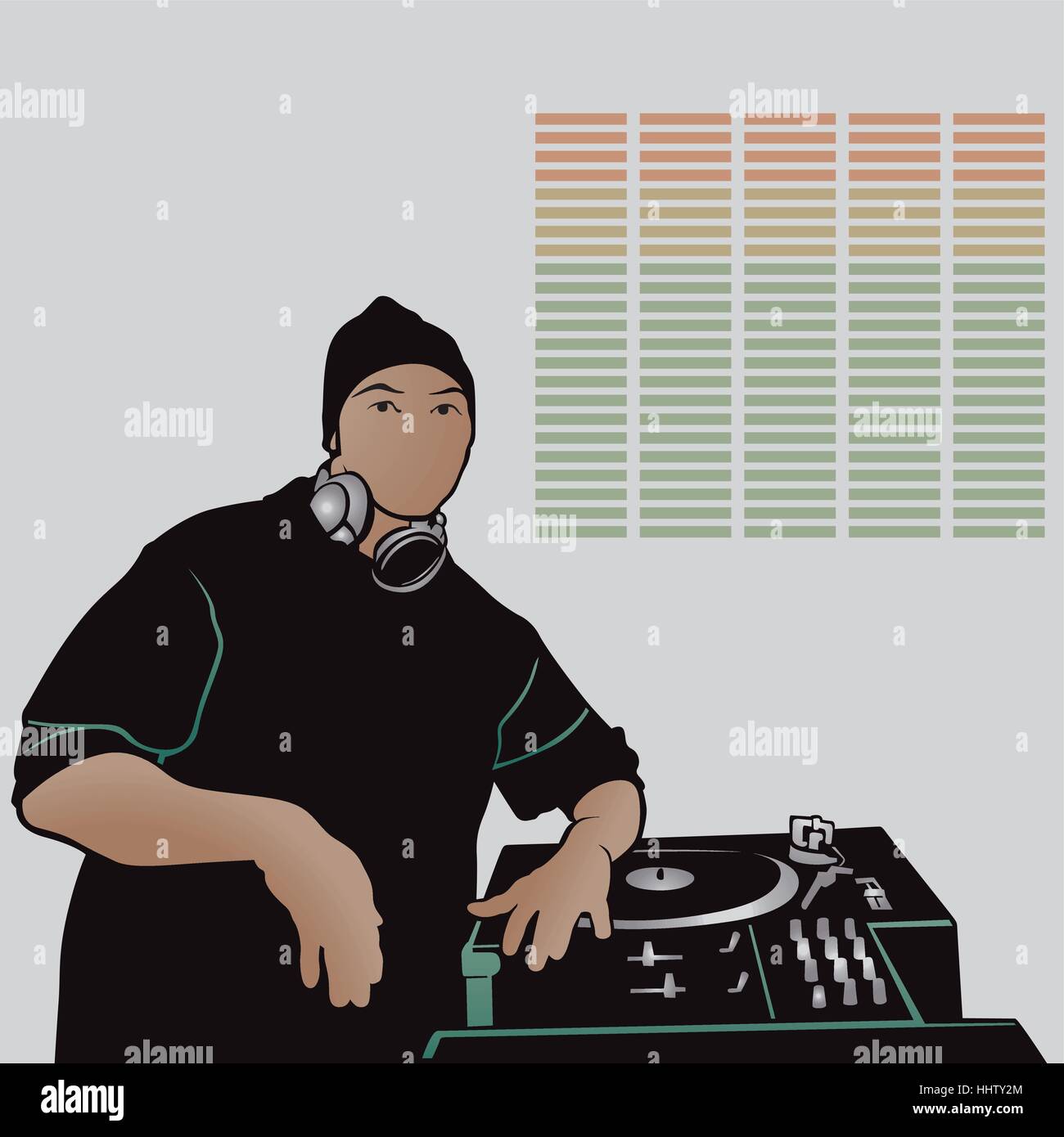 Disc Jockey musica rap Illustrazione Vettoriale