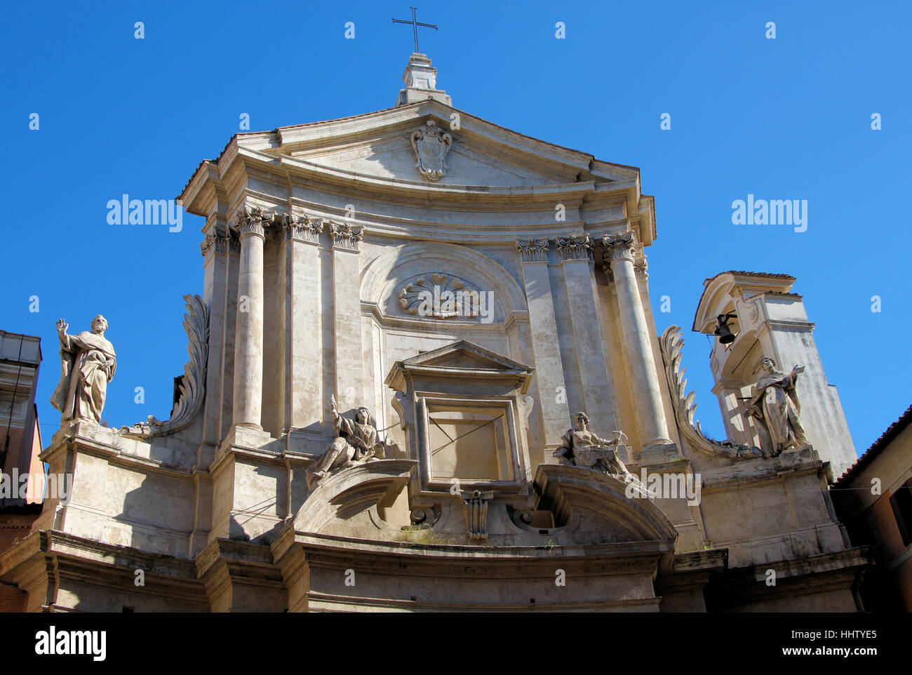 Chiesa, Roma, Italia, storico, chiesa, statua, barocco, Roma, Foto Stock