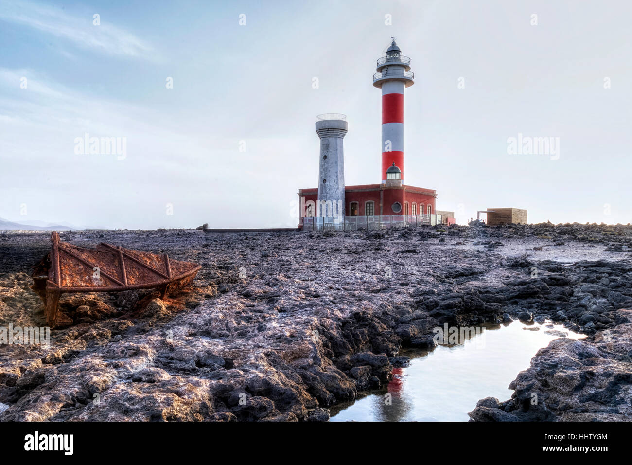 Faro El Cotillo, La Oliva, Fuerteventura, Isole Canarie, Spagna Foto Stock