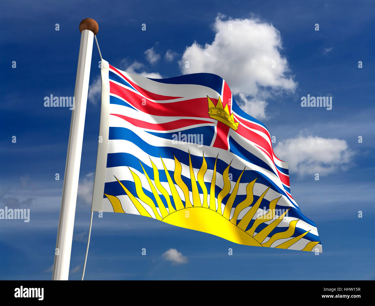 Il cloud, stream, Canada, bandiera, polo, giorno, durante il giorno, nessuno, Flagstaff, Foto Stock
