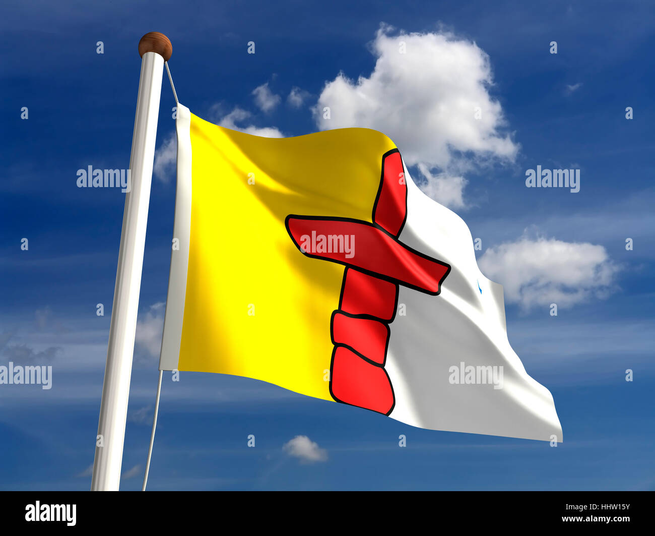 Il cloud, stream, Canada, bandiera, polo, giorno, durante il giorno, nessuno, Flagstaff, Foto Stock