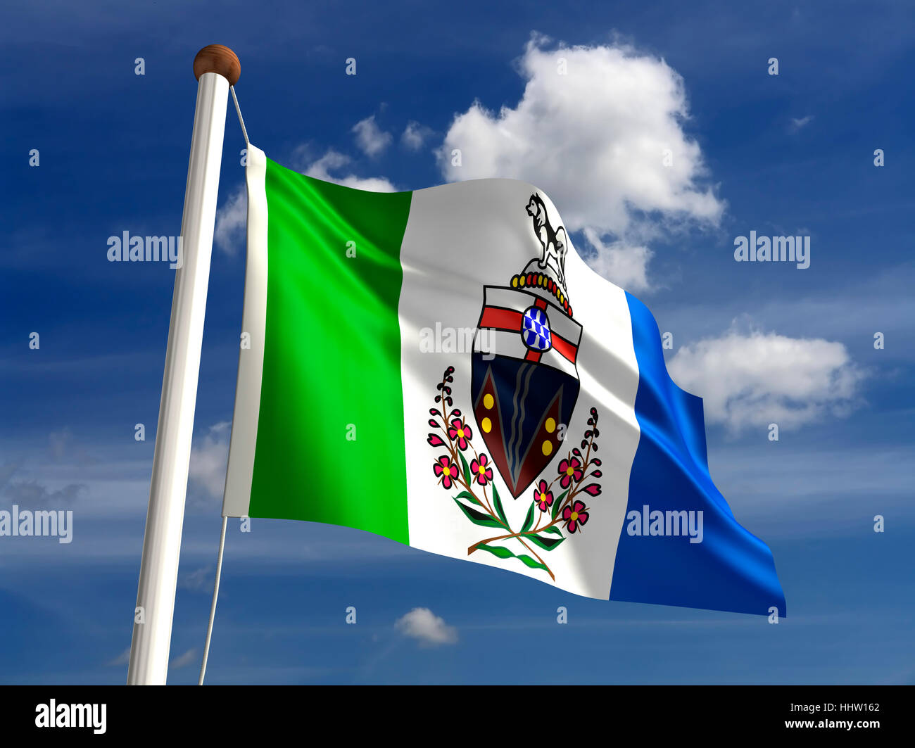 Il cloud, stream, Canada, bandiera, polo, giorno, durante il giorno, nessuno, Flagstaff, Foto Stock