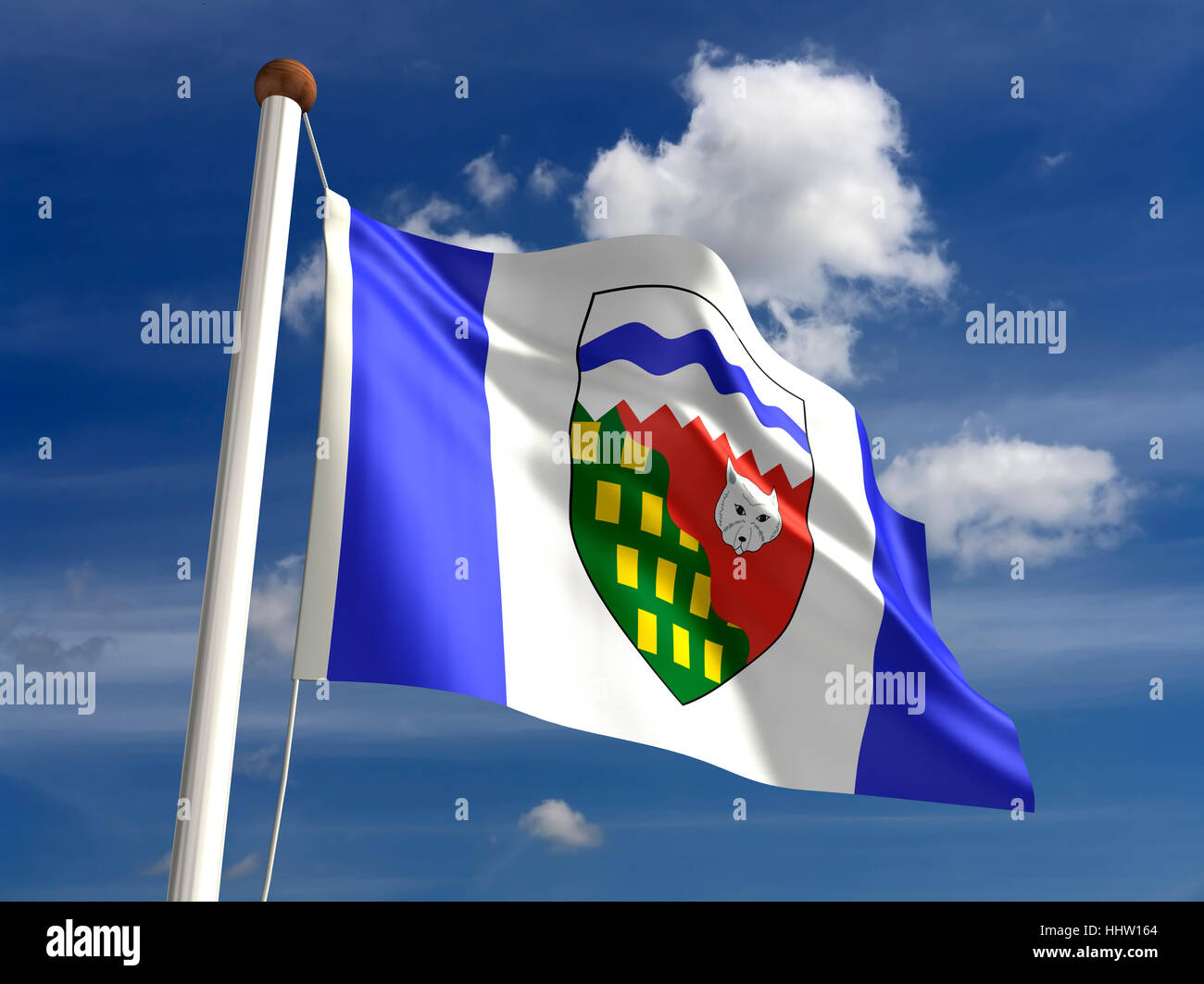 Il cloud, stream, Canada, bandiera, polo, giorno, durante il giorno, nessuno, Flagstaff, Foto Stock