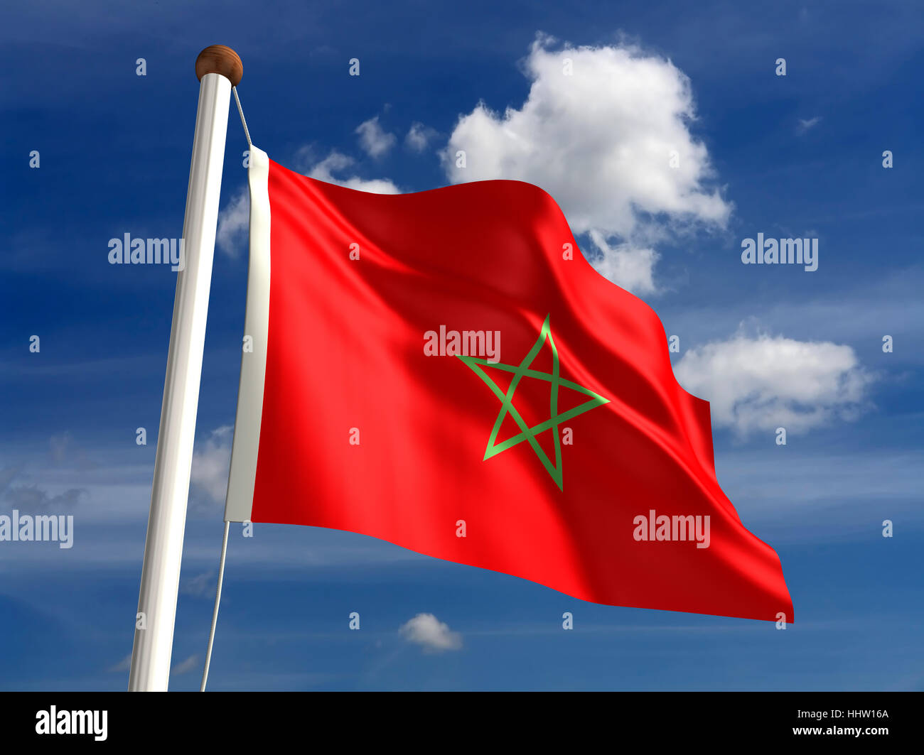 Il cloud, stream, bandiera, polo, giorno, durante il giorno, Marocco, nessuno, Unity Foto Stock