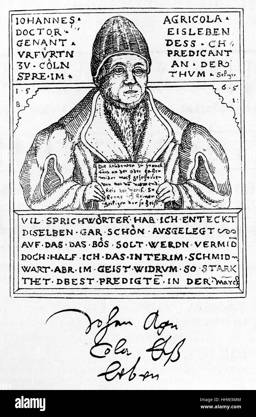 Johannes agricola (20 Aprile 1494 - 22 settembre 1566), luterano tedesco reformer, Riforma Protestante Foto Stock