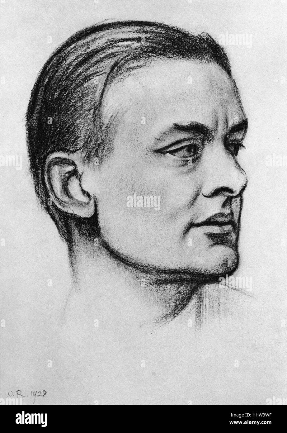 T.S. Eliot 1928 - poeta americano, drammaturgo e critico letterario : Thomas Stearns Eliot: 26 Settembre 1888 - 4 gennaio 1965. Foto Stock