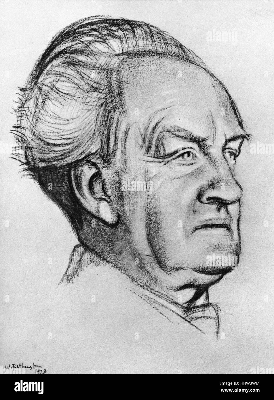 Gerhart Hauptmann 1928 -drammaturgo tedesco 15 Novembre 1862 - 6 giugno 1946. Dopo un disegno da William Rothenstein: 29 gennaio Foto Stock