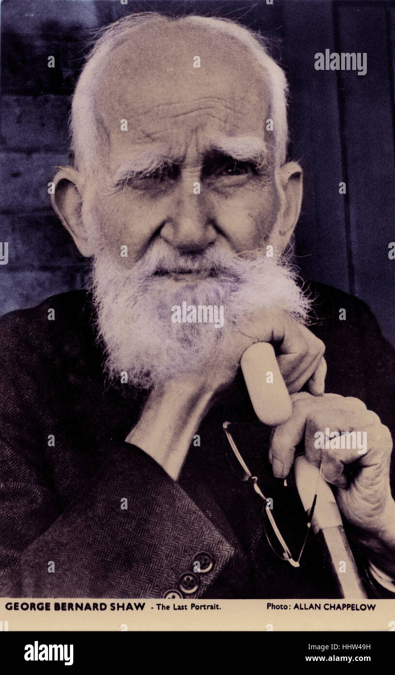 George Bernard Shaw - ritratto. Presa di età compresa tra i 94 da Allan Chappelow. La didascalia recita: "George Bernard Shaw - l'ultimo ritratto". Foto Stock