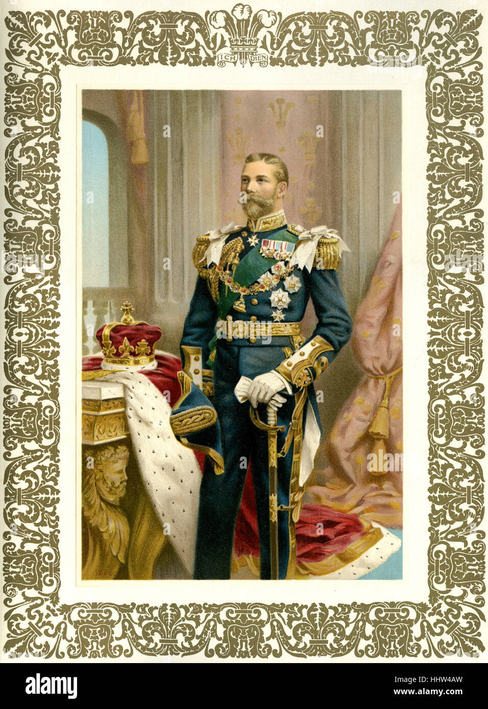 Futuro George V, re d'Inghilterra, come il Principe di Galles nel 1902. (1865 - 1936, coronata 1911). Foto Stock