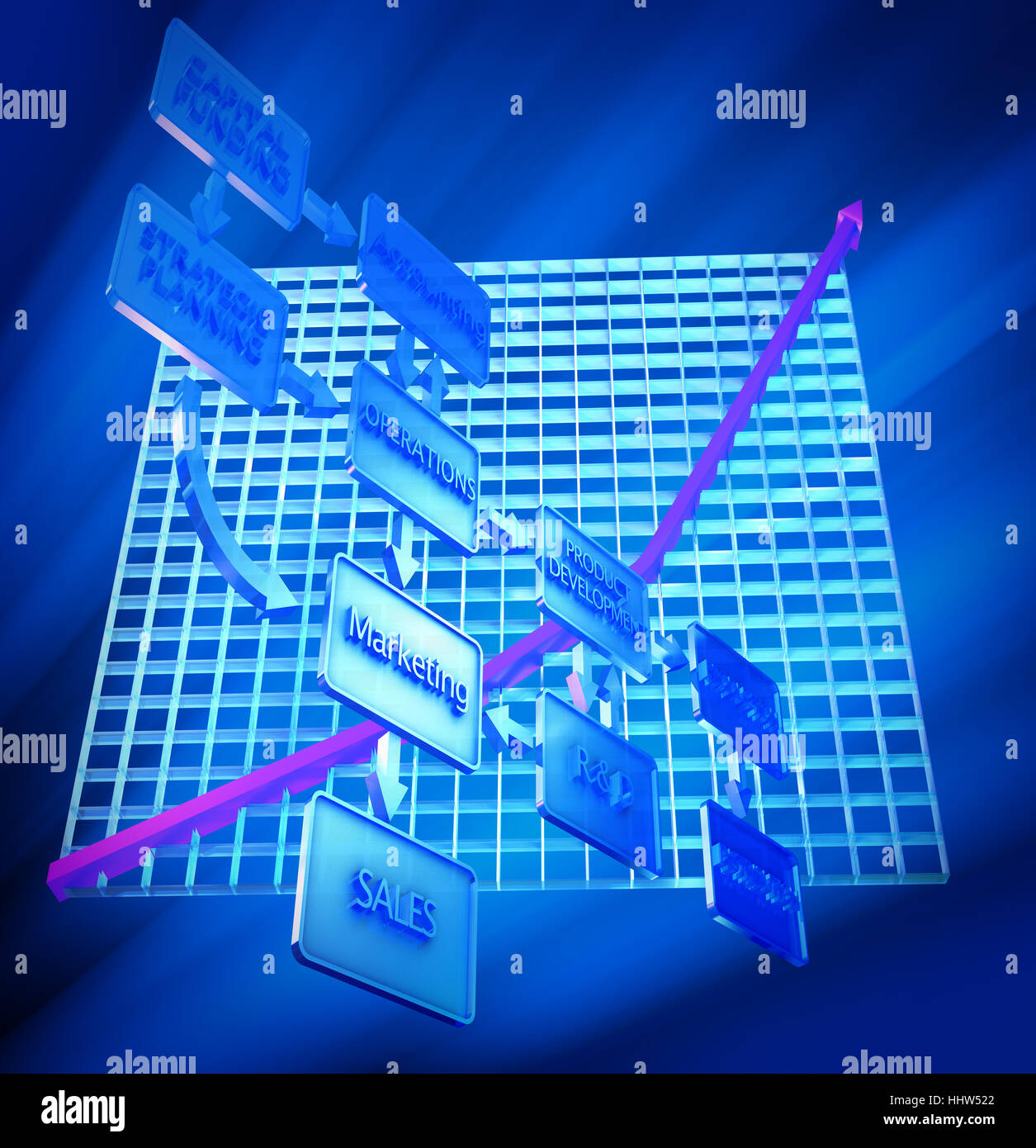 Grafico flusso, rapporti aziendali, trattare, transazione aziendale, business Foto Stock