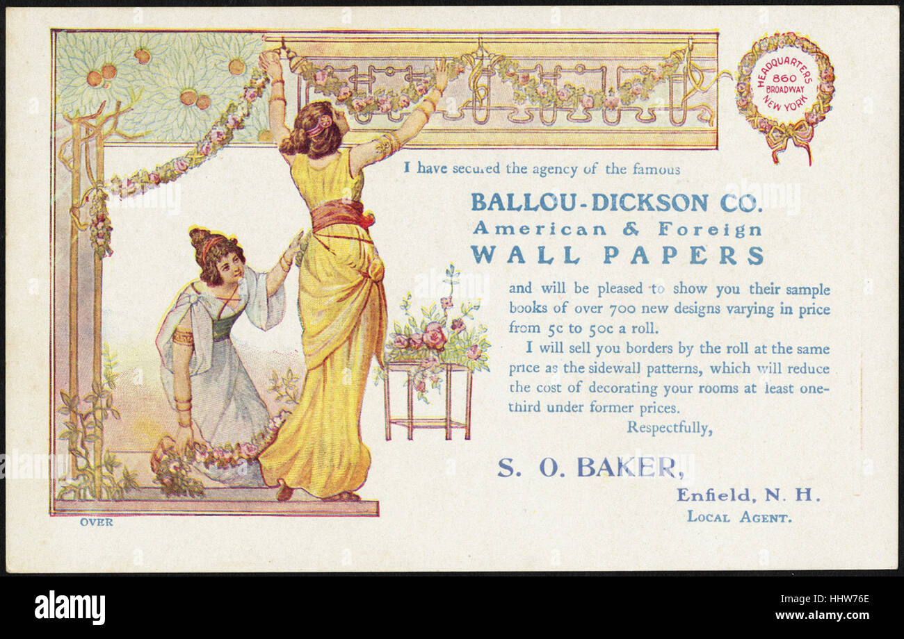 Ballou-Dickson Co. American & stranieri wall papers (retro) - Arredamenti per la casa Scambio di carte Foto Stock