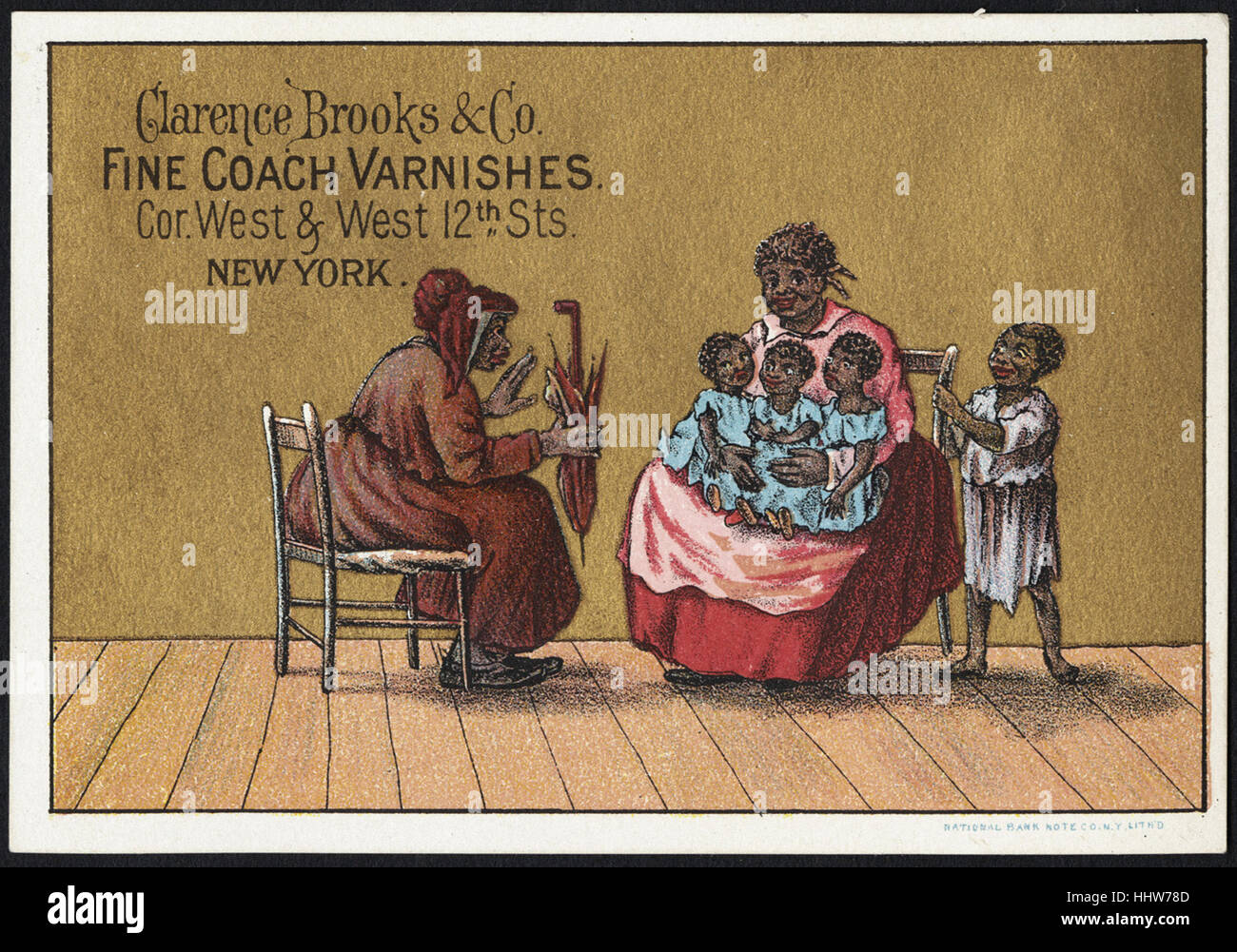 Clarence Brooks & Co. ammenda coach vernici. (Anteriore) - Arredamenti per la casa Scambio di carte Foto Stock
