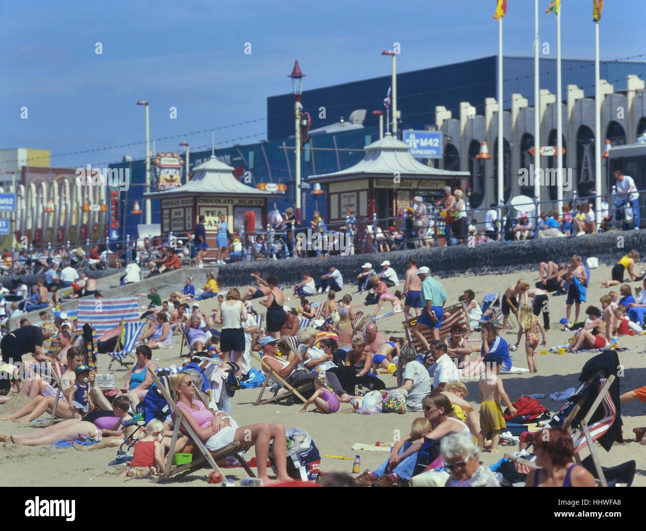 Blackpool Beach. Lancashire. In Inghilterra. Regno Unito Foto Stock