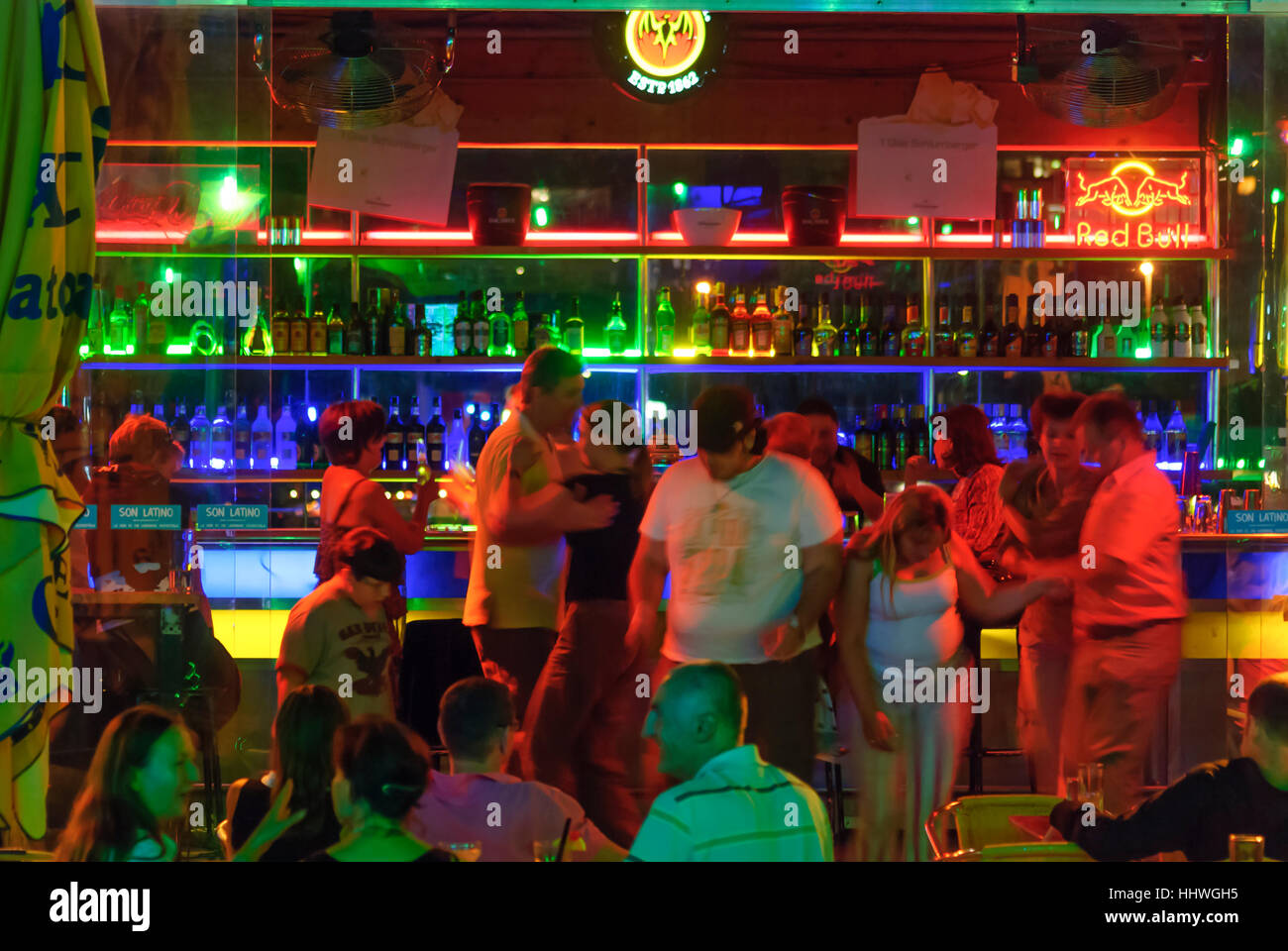 Wien, Vienna: bar a piacere miglio città sommersa sul Nuovo Danubio, 22., Wien, Austria Foto Stock