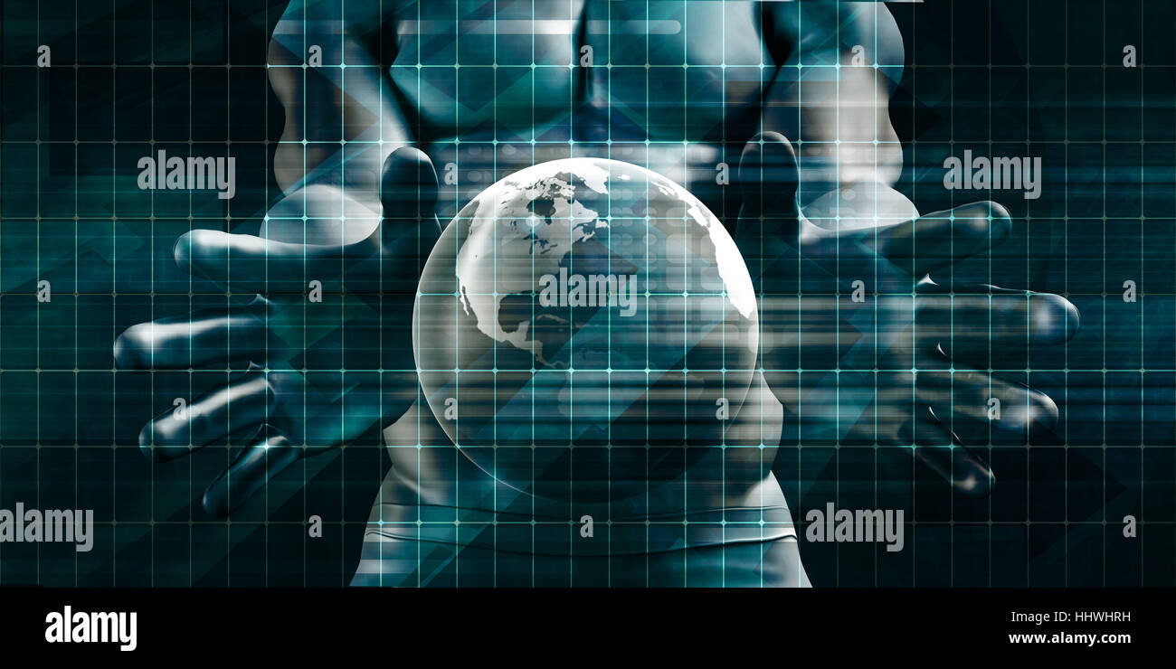 Comunicazioni globali e reti come un concetto di Business Background Foto Stock