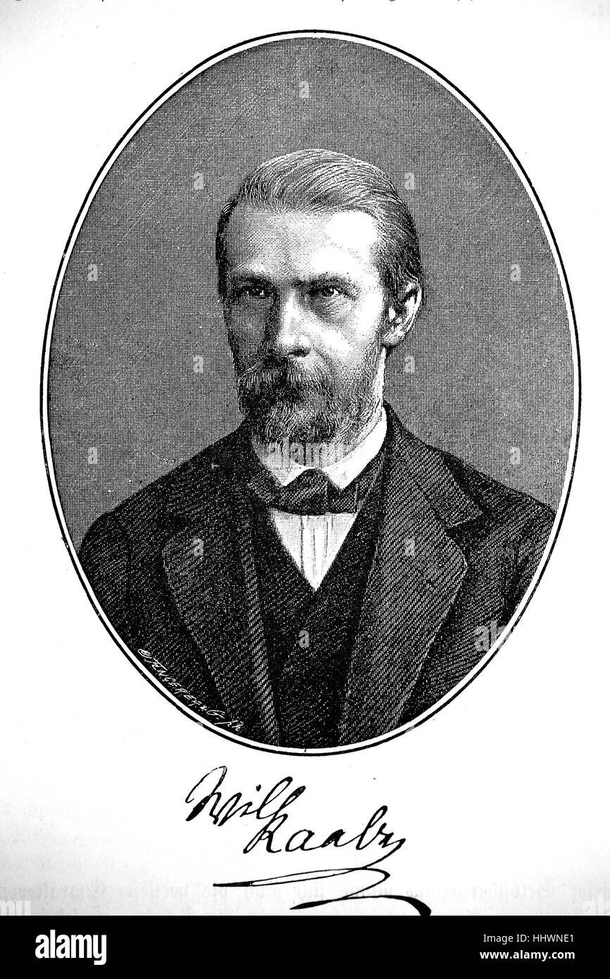 Wilhelm Raabe, 8 settembre 1831 - 15 novembre 1910, era un romanziere tedesco. I suoi primi lavori sono stati pubblicati sotto lo pseudonimo di Jakob Corvinus, immagine storica o illustrazione, pubblicato 1890, digitale migliorata Foto Stock