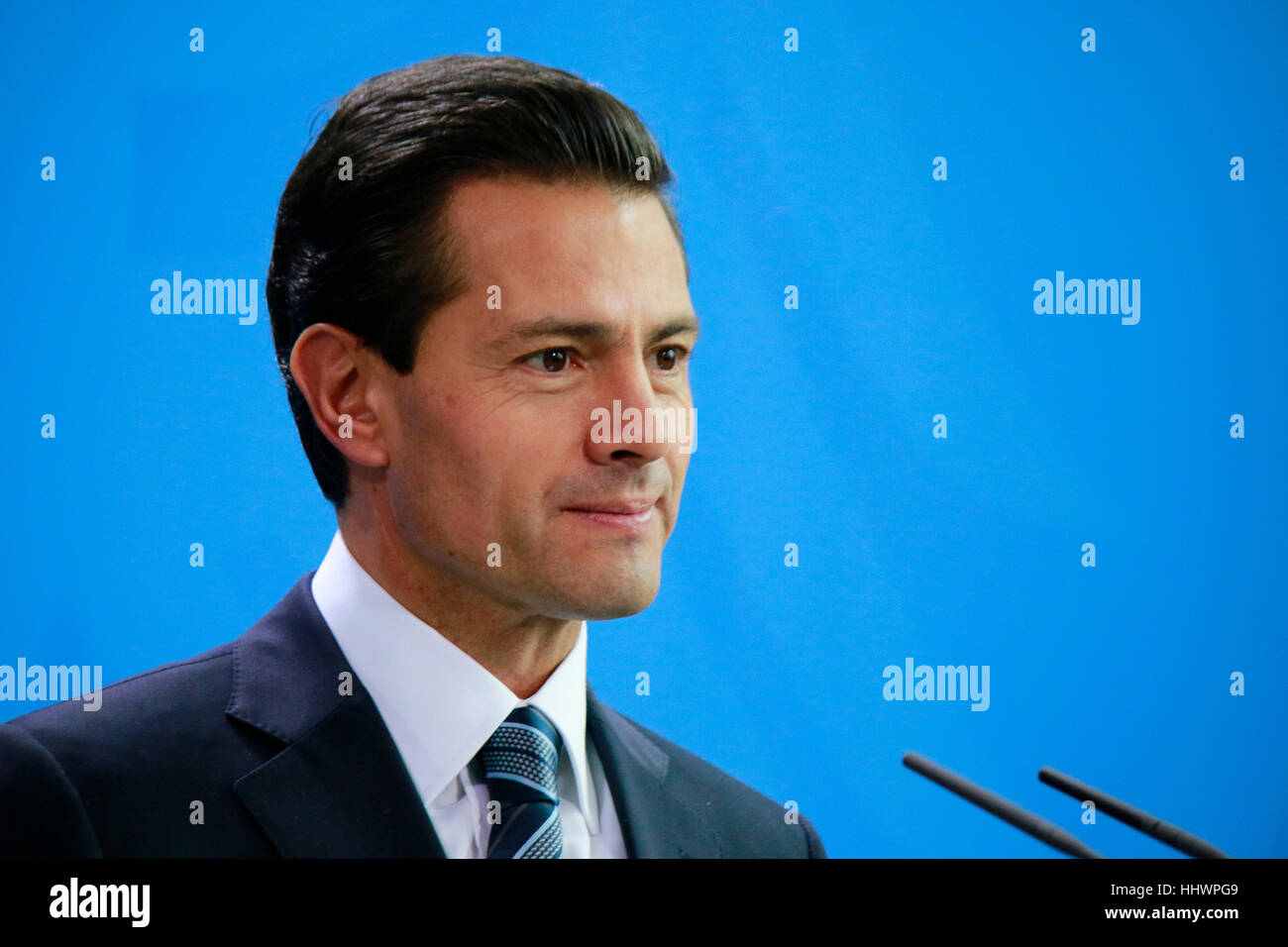 Enrique Peña Nieto - Treffen der dt. Bundeskanzlerin mit dem mexikanischen Praeisdenten, Bundeskanzleramt, 12. Aprile 2016, Berlino. Foto Stock