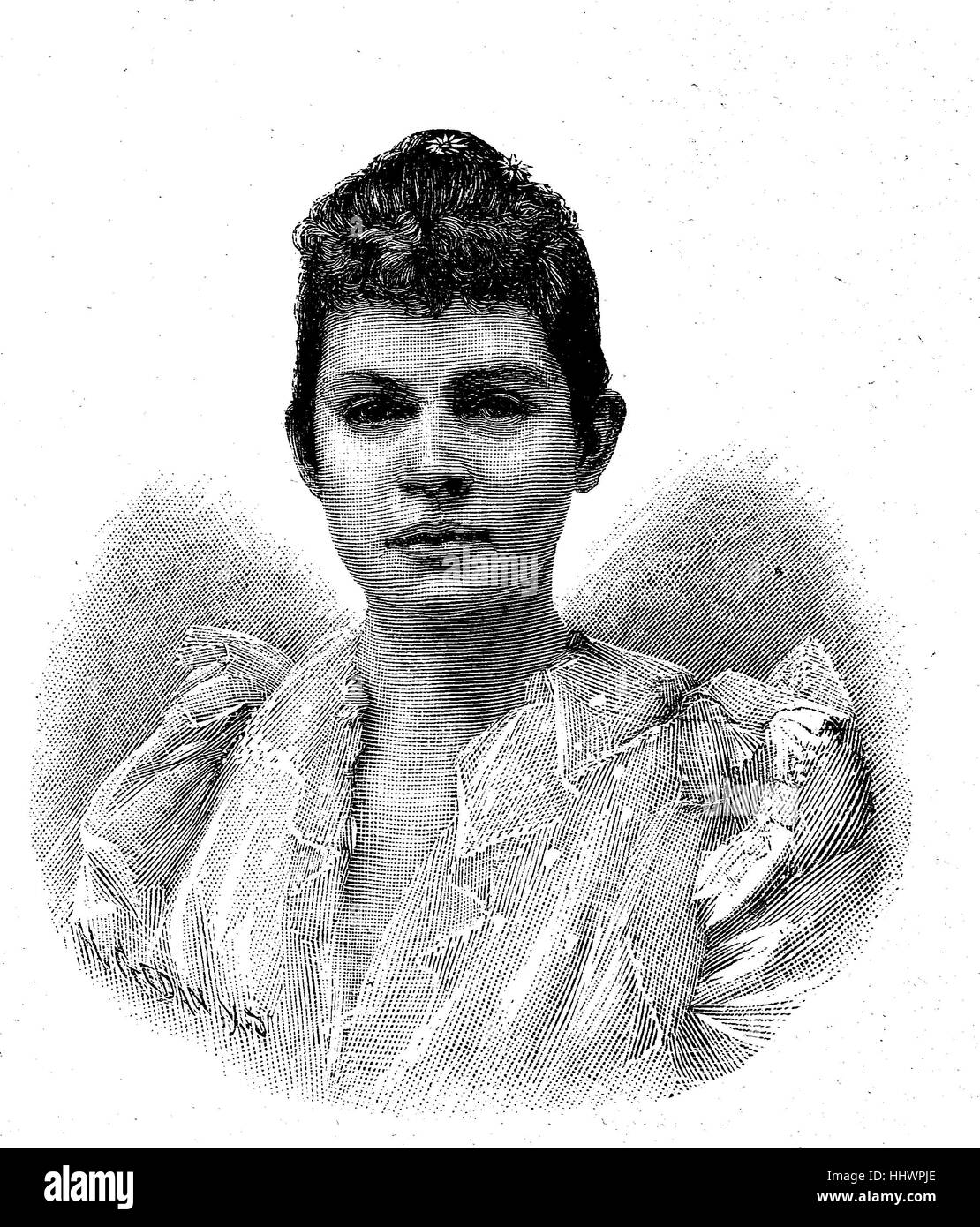 La principessa Marie Elisabeth Auguste della Baviera, 8.1. 1874 - 4. 3. 1957, sposa la contessa Seefried su Buttenheim, era alta tedesca il principe e la nipote dell'imperatore austriaco Francesco Giuseppe I., immagine storica o illustrazione, pubblicato 1890, digitale migliorata Foto Stock