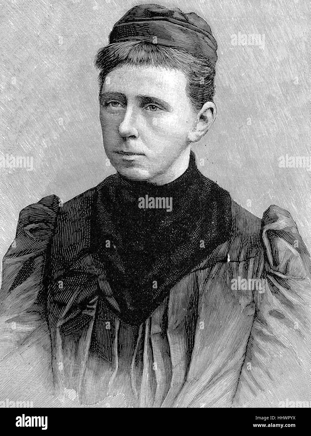 Emilie Kempin-Spyri, nato il 18 marzo 1853 in Altstetten - Aprile 12, 1901 a Basilea; naehee Spyri, nome sposato Kempin, è stata la prima donna in Svizzera per laurearsi con una laurea in giurisprudenza e di essere accettato come un docente accademico', immagine storica o illustrazione, pubblicato 1890, digitale migliorata Foto Stock