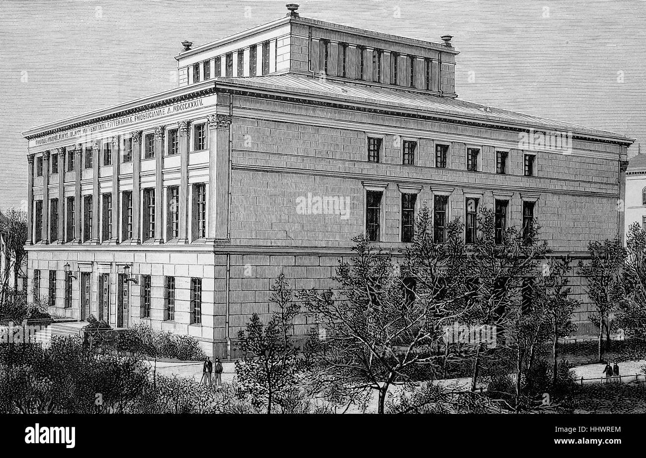 Il palazzo dell'università di Halle an der Saale Germania, immagine storica o illustrazione, pubblicato 1890, digitale migliorata Foto Stock