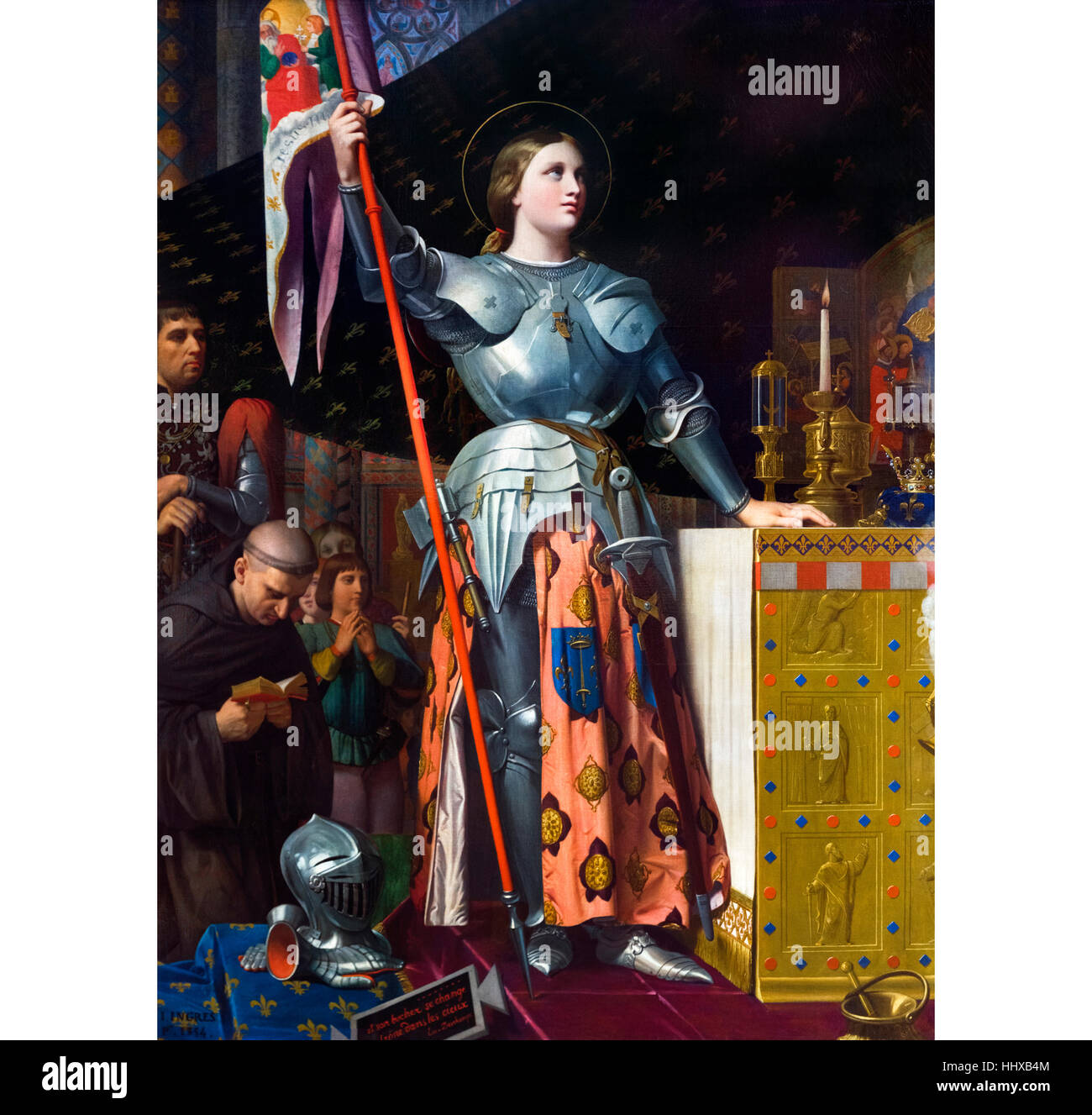 Giovanna d Arco presso l' Incoronazione di Carlo VII a Reims. Dipinto di Jean Auguste Dominique Ingres, olio su tela, 1854 Foto Stock
